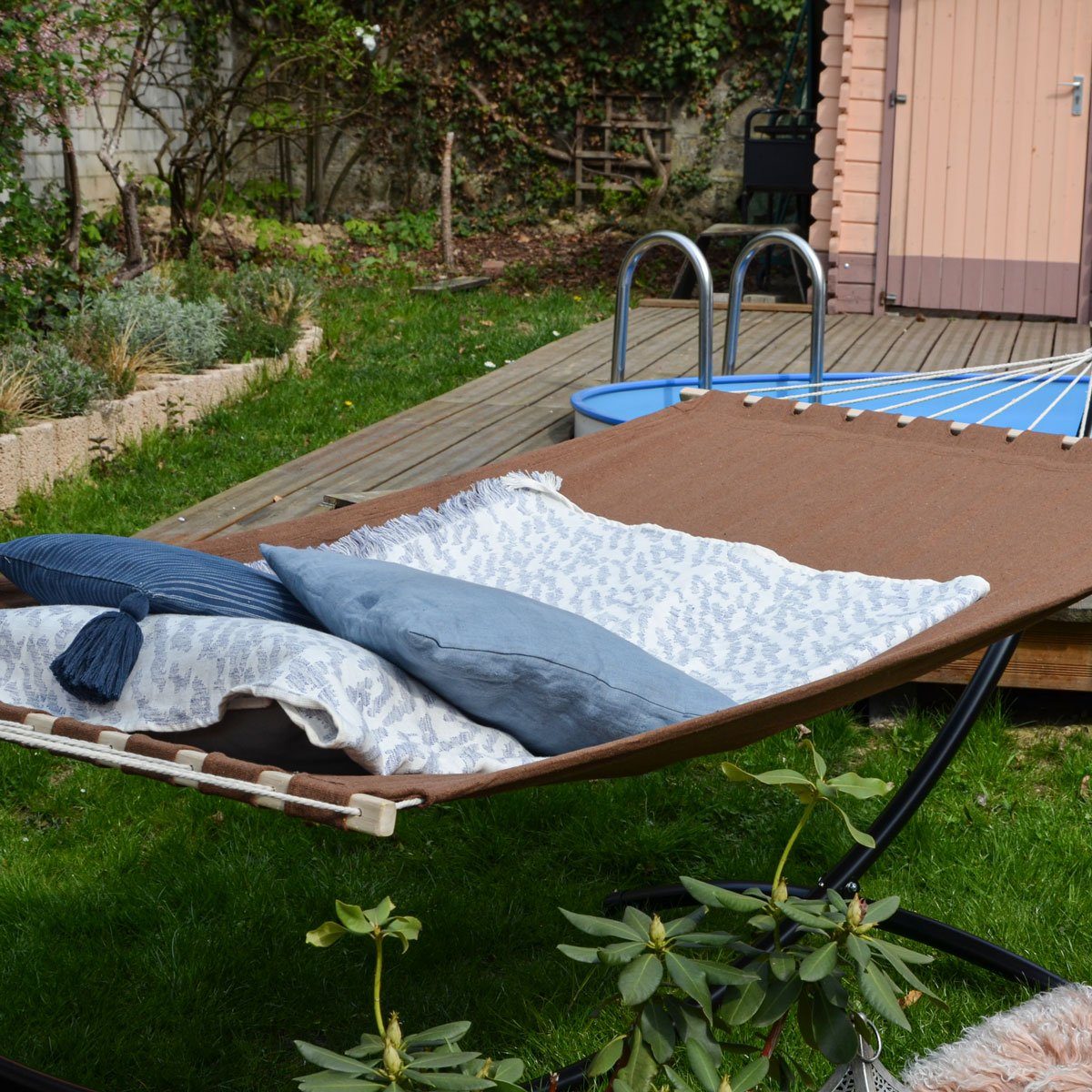 AMANKA Hängematte XXL Hängematte für 2 Personen 285x120cm bis 150 kg, 185x115 cm Hängematte Braun
