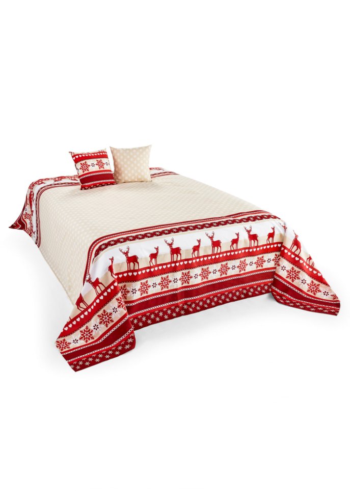 Tagesdecke mit weihnachtlichem Druck