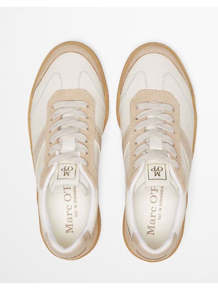 Marc O'Polo Shoes Leder-Sneakers in Creme/ Beige günstig kaufen