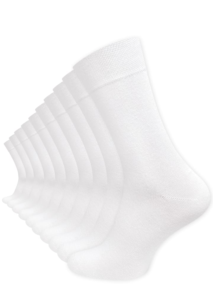Cotton Prime® 10 Paar Komfortsocken ohne Bund Gesundheitssocken aus  Baumwolle in weiss günstig kaufen