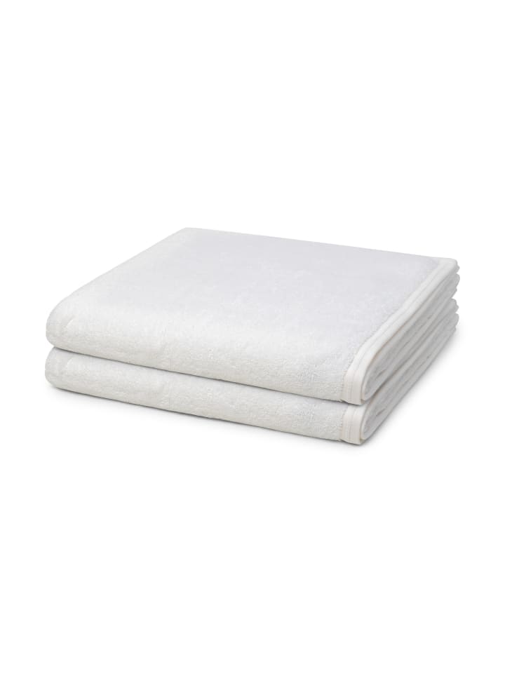 Vossen 2 X Duschtuch im Set Vegan Life in Weiß günstig kaufen 67 x 140 cm