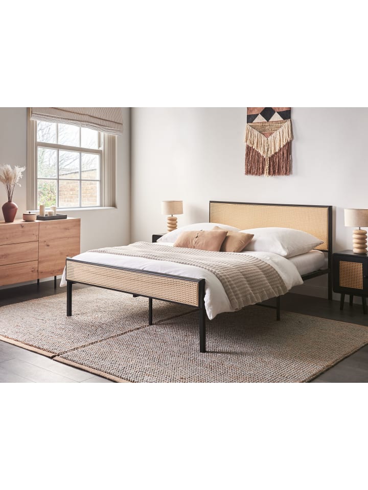 Beliani Doppelbett AVANTON in Schwarz/Braun - (W) 145 x (H) 90 x (L) 208 cm günstig kaufen onesize