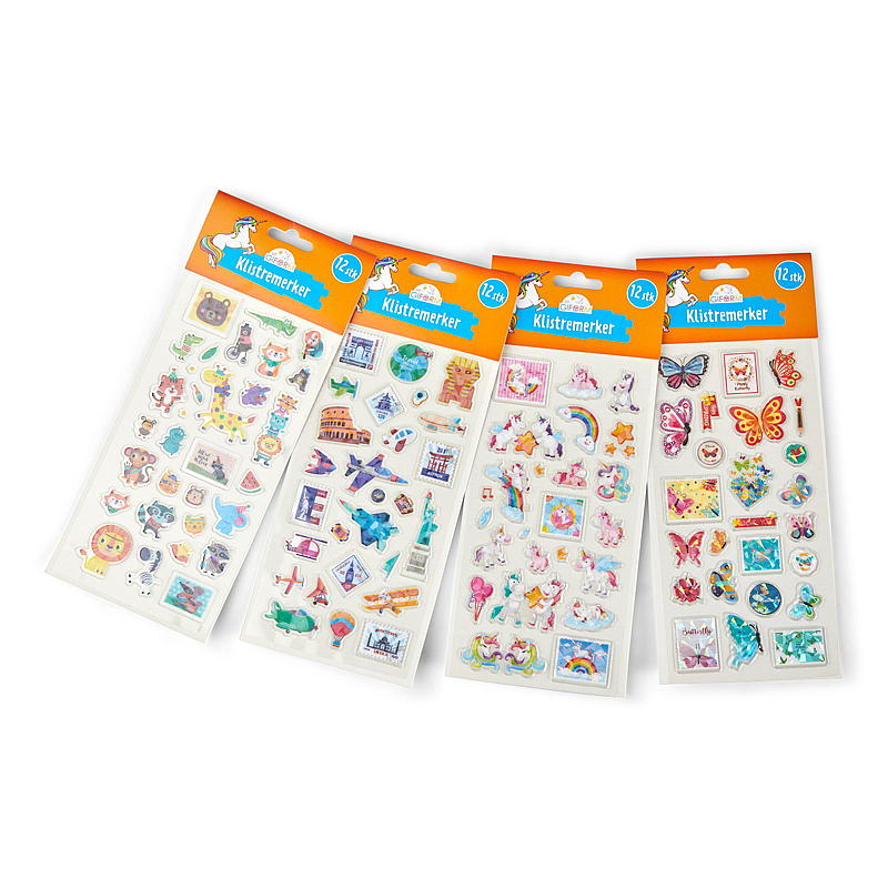 Giform Stickers 12 stk dyr, fly, sommerfugl