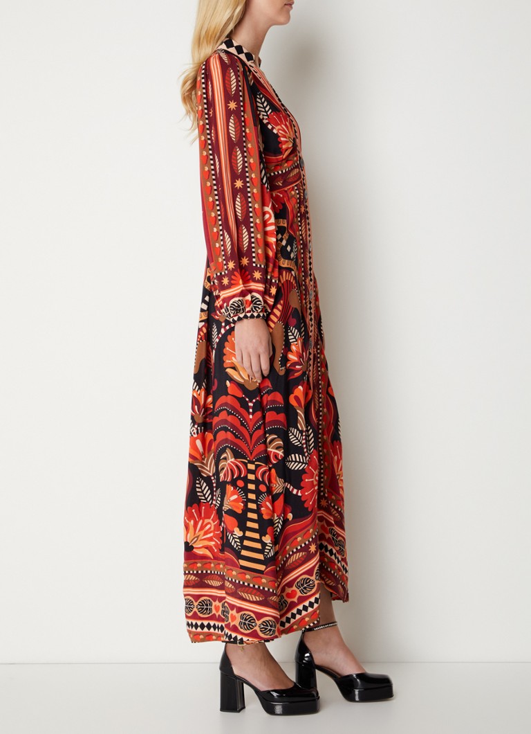 Farm Rio maxi dress with floral print and balloon sleeves