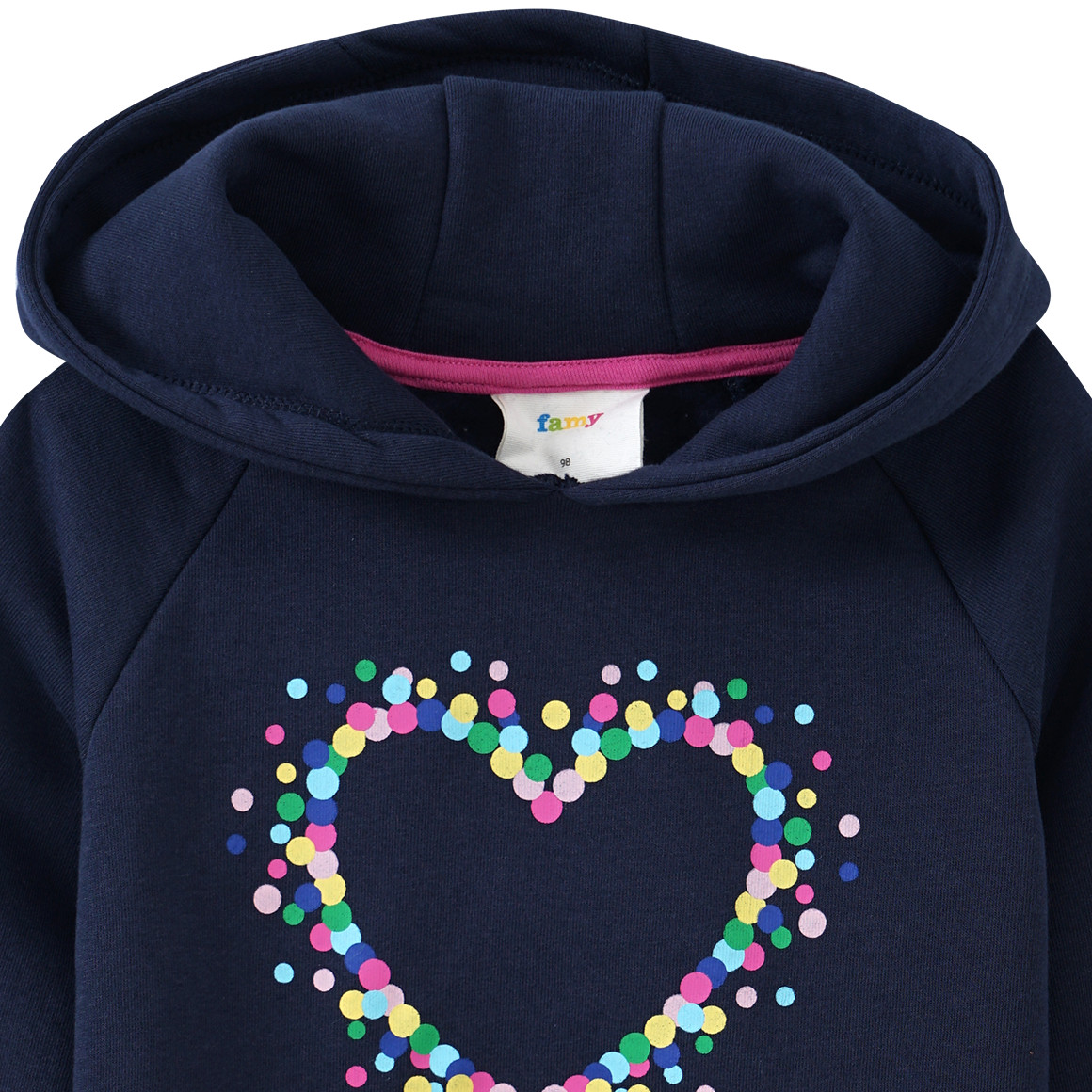 Mädchen Hoodie mit buntem Konfetti-Herz