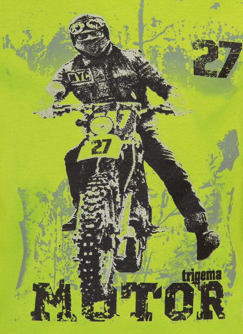 Trigema T-Shirt TRIGEMA Jungen T-Shirt mit coolem Motorrad-Motiv