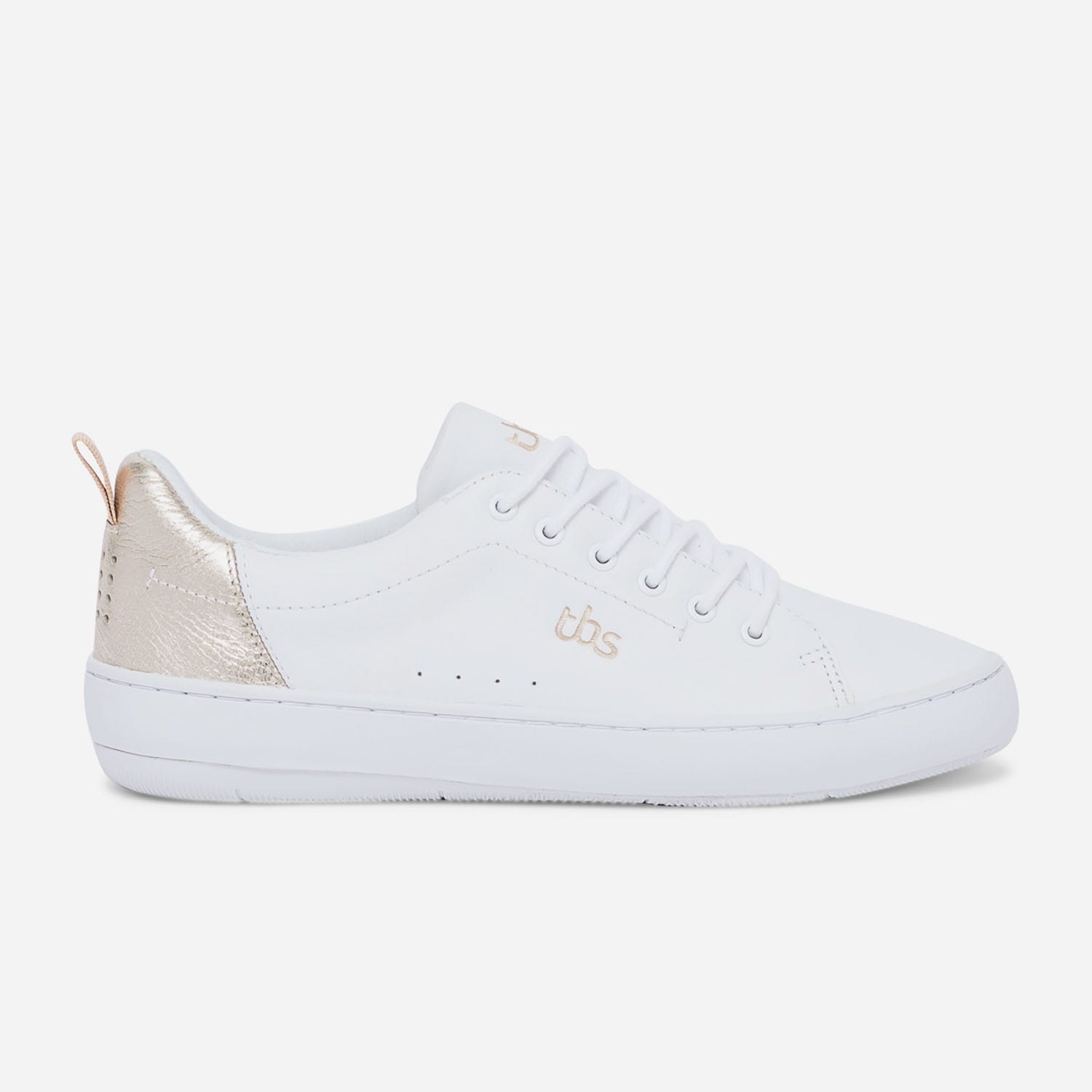 Tennis TBS blanche et or en cuir