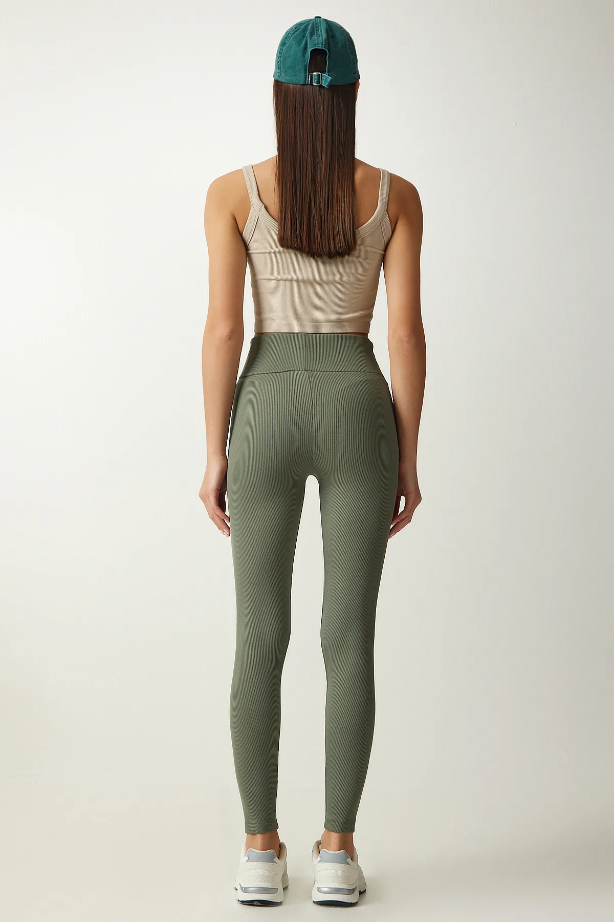 Happiness İstanbul  Grüne Wickelstrumpfhose mit hoher Taille für Damen HW00003