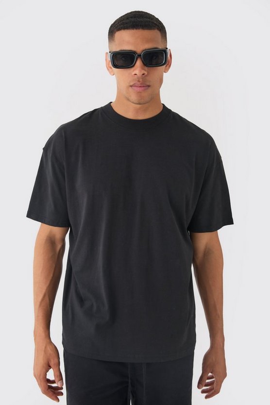 Oversized Extended Neck Photographic Back Print T-shirt