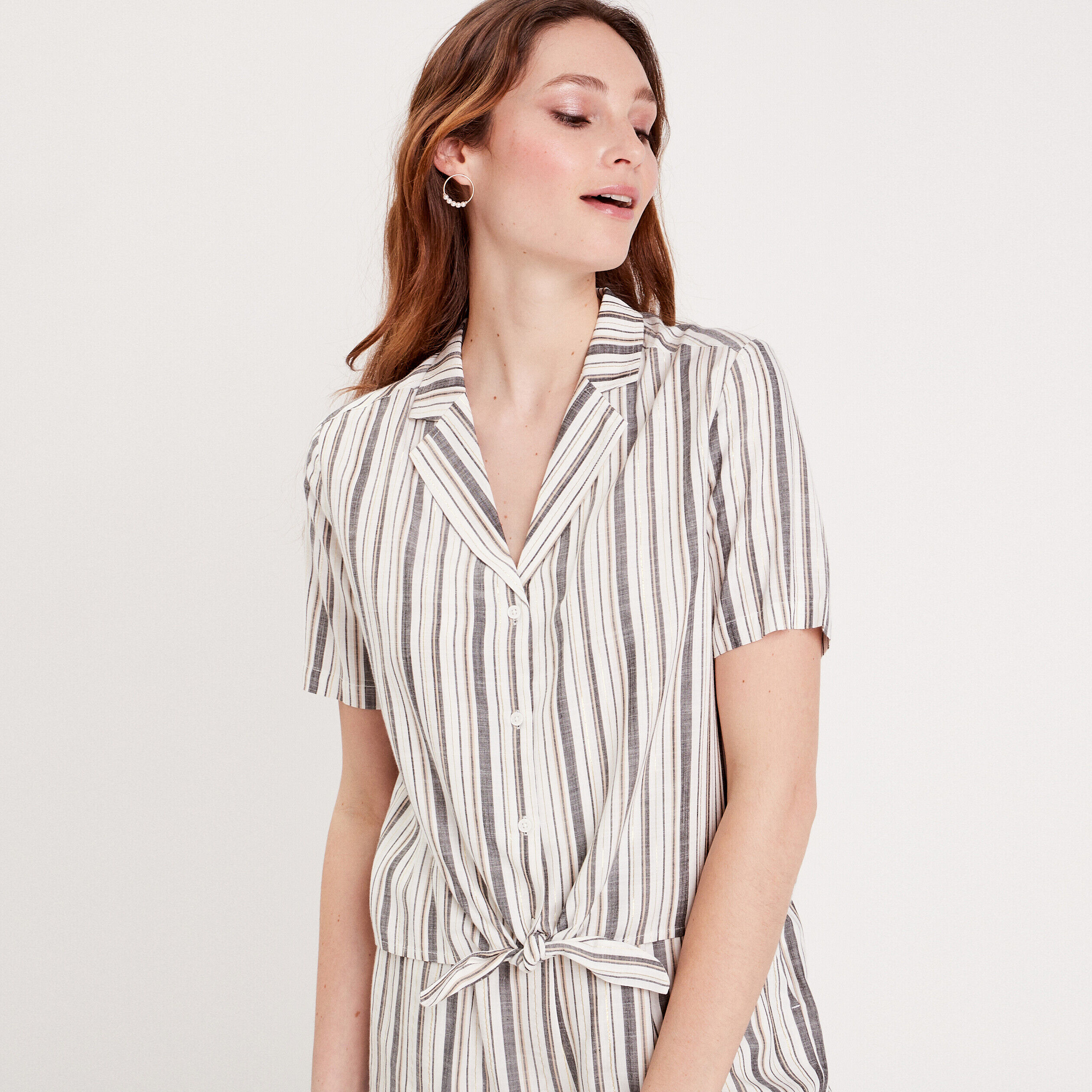 Chemise manches courtes blanc femme | Cache Cache
