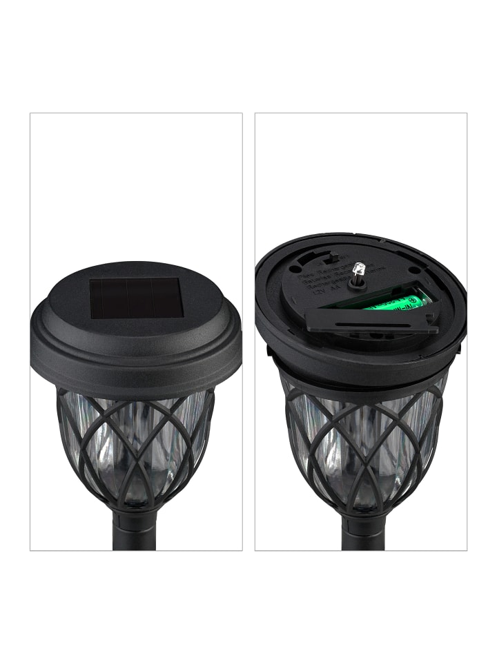 relaxdays 6 x Solarlampe in Schwarz/ Transparent günstig kaufen onesize