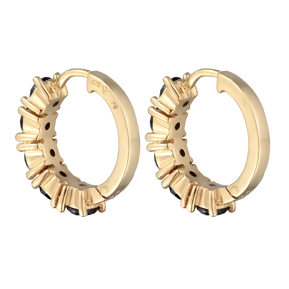 Elli Elli Boucles d'Oreilles Femmes créoles avec cristaux bleu en argent sterling 925 Boucles d'oreilles