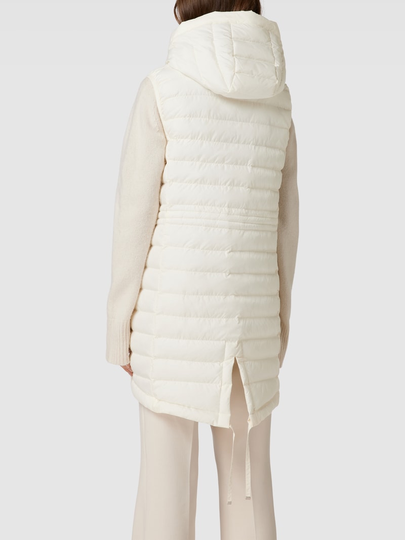 Steppweste mit Kapuze in offwhite