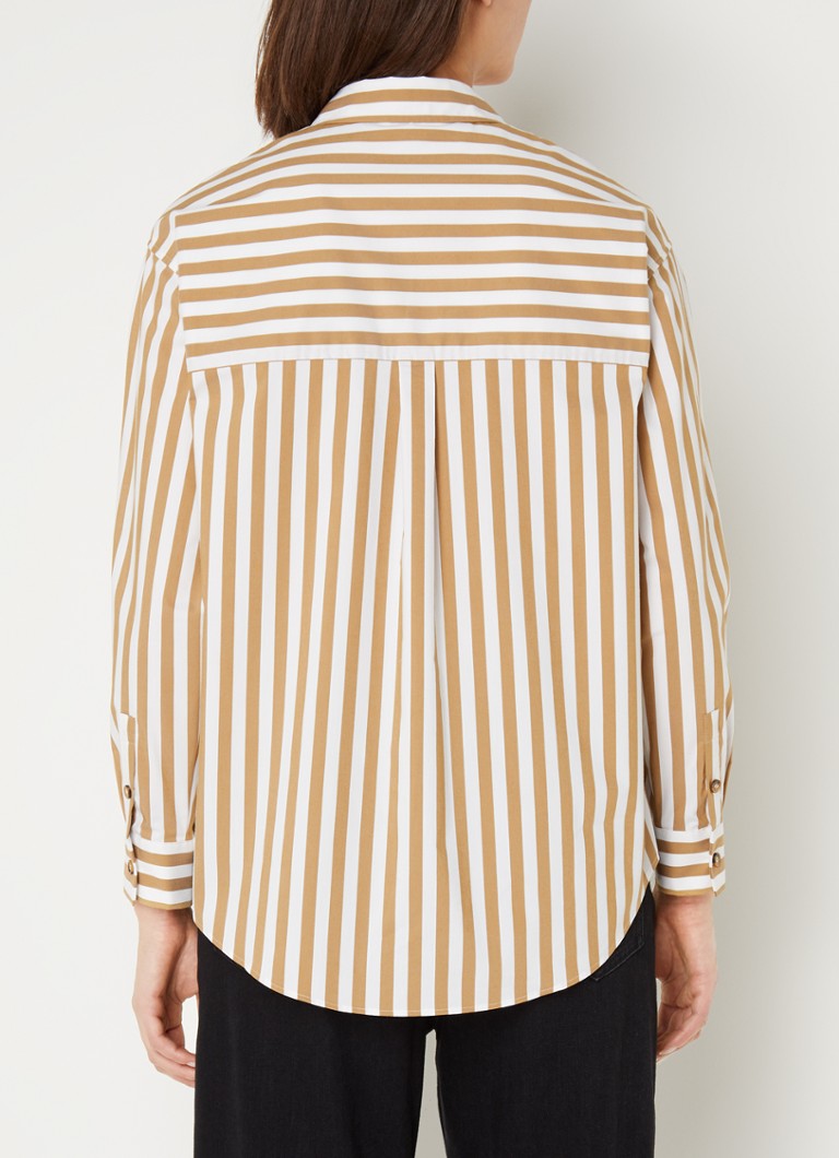 Phase Eight Stripe Camel Shirt Camel/Ivory