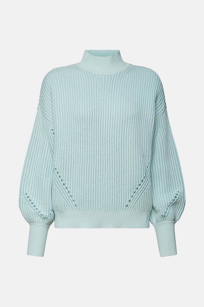 Rippstrickpullover mit Stehkragen