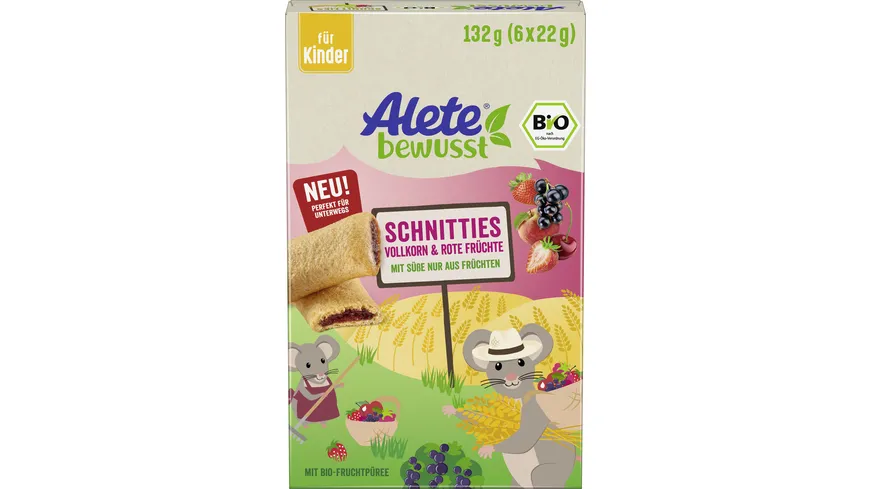 Alete Bio Schnitties Vollkorn & Rote Früchte 132 g