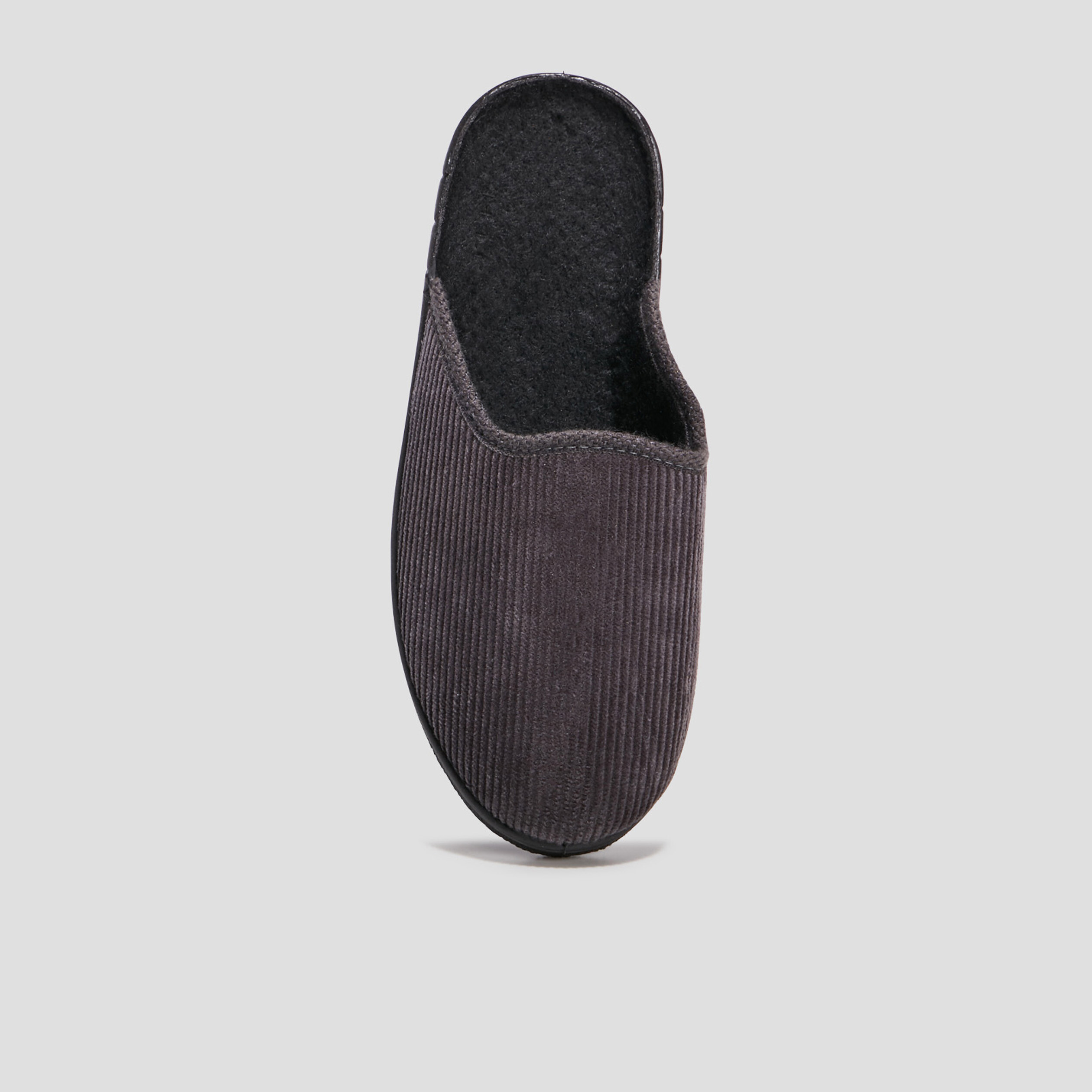 Chaussons mules velours gris homme | La Halle
