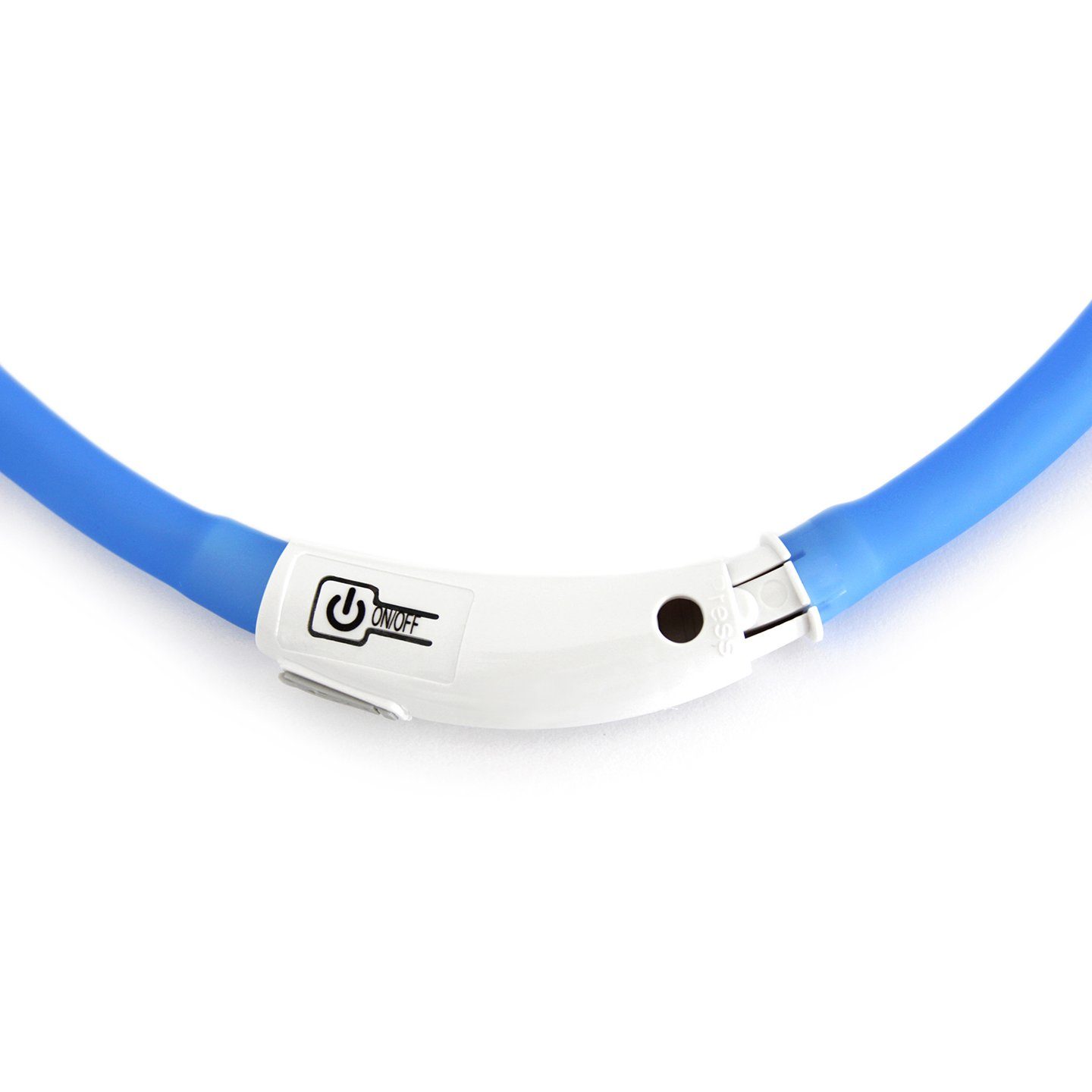 PRECORN Hunde-Halsband LED Silikon Hunde Leuchthalsband aufladbar per USB indiv. kürzbar, Silikon