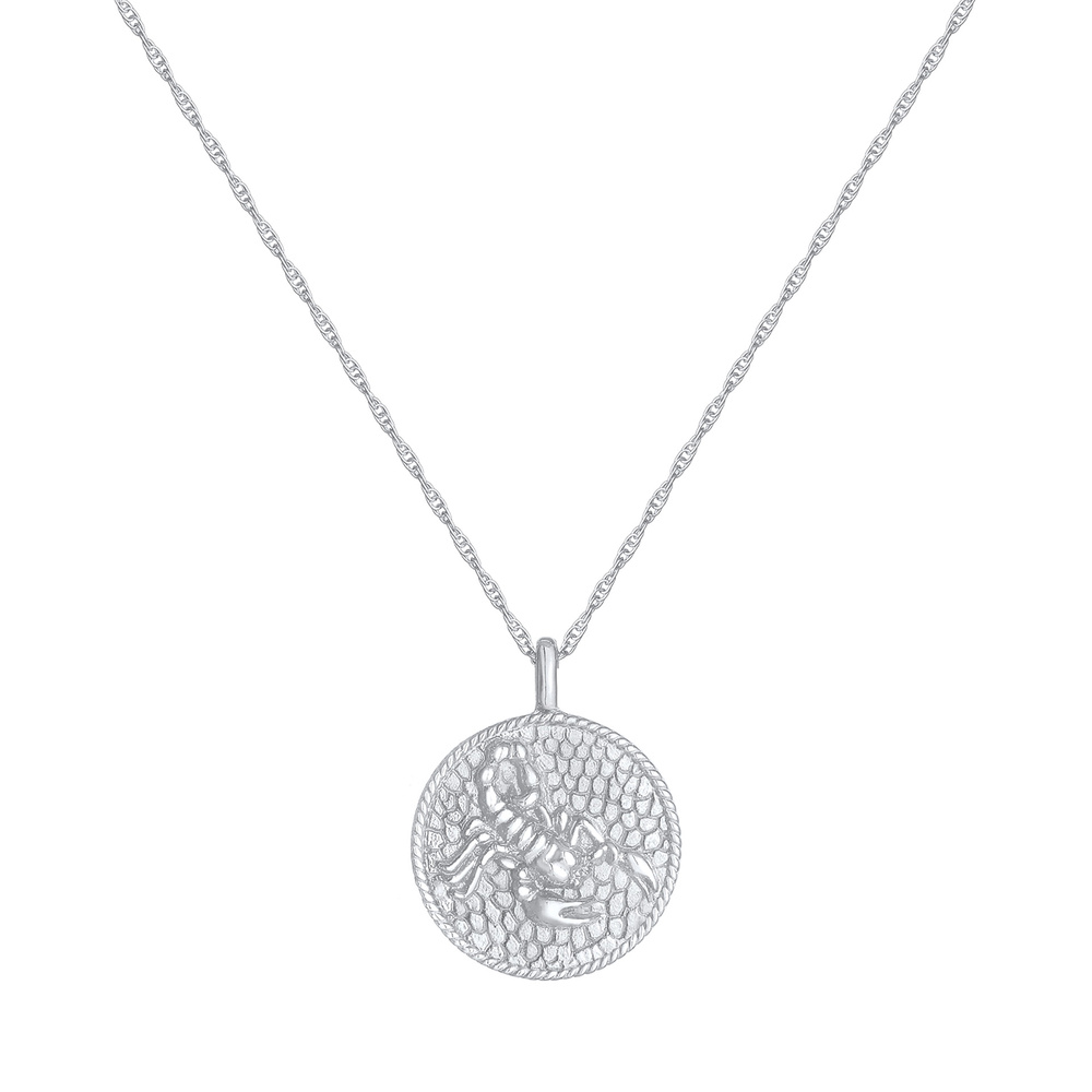 Elli Elli Collier Pièce du zodiaque féminin Scorpion Astro Tendance antique en argent  Bijoux