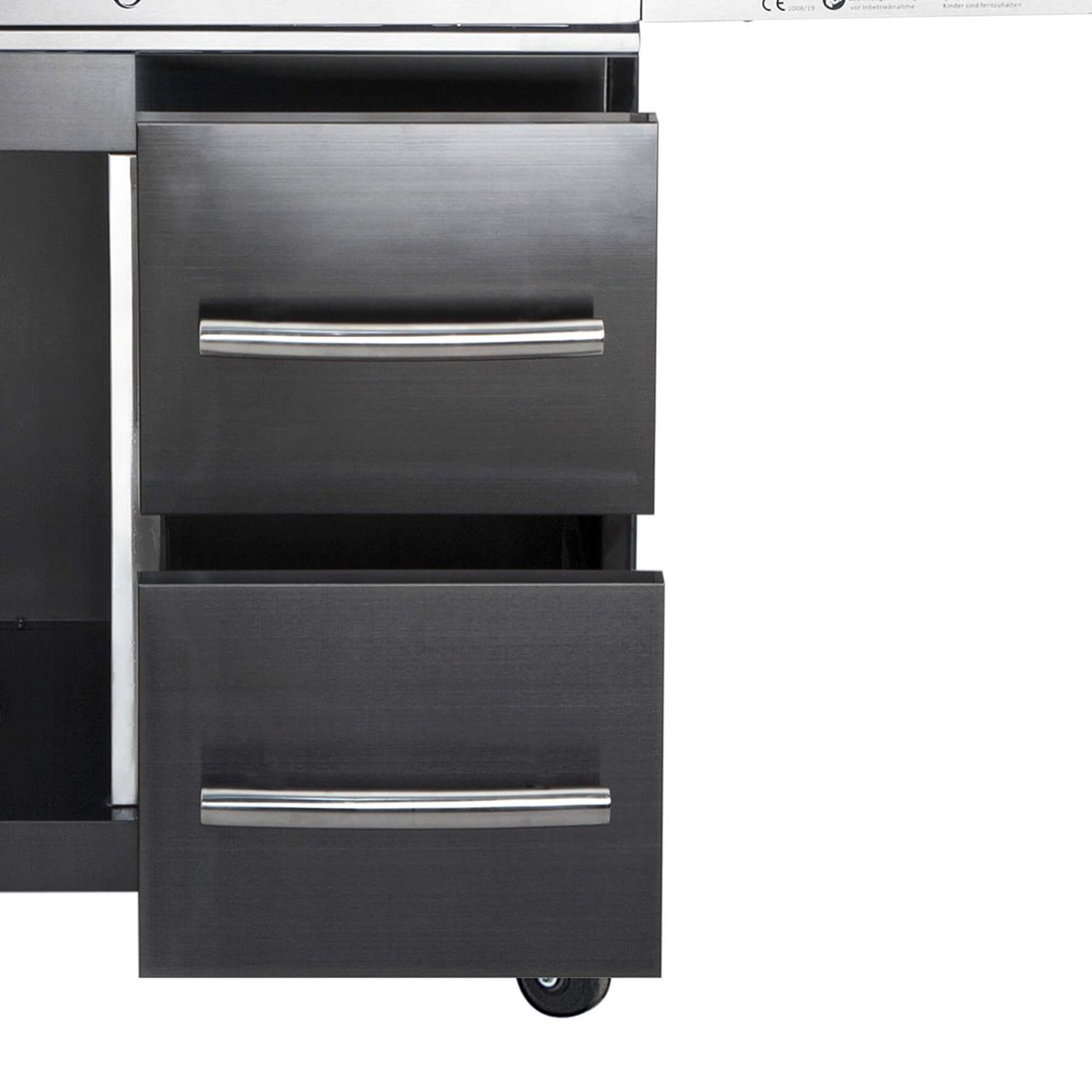 Allgrill Schubladen-System re. f. Modular CHEF L -black- 2 Schubfächer je 36,5 x 28,5 x 48 cm