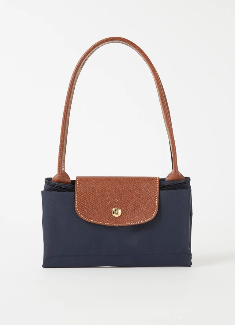 Longchamp Le Pliage Original olkalaukku M nahkayksityiskohdilla