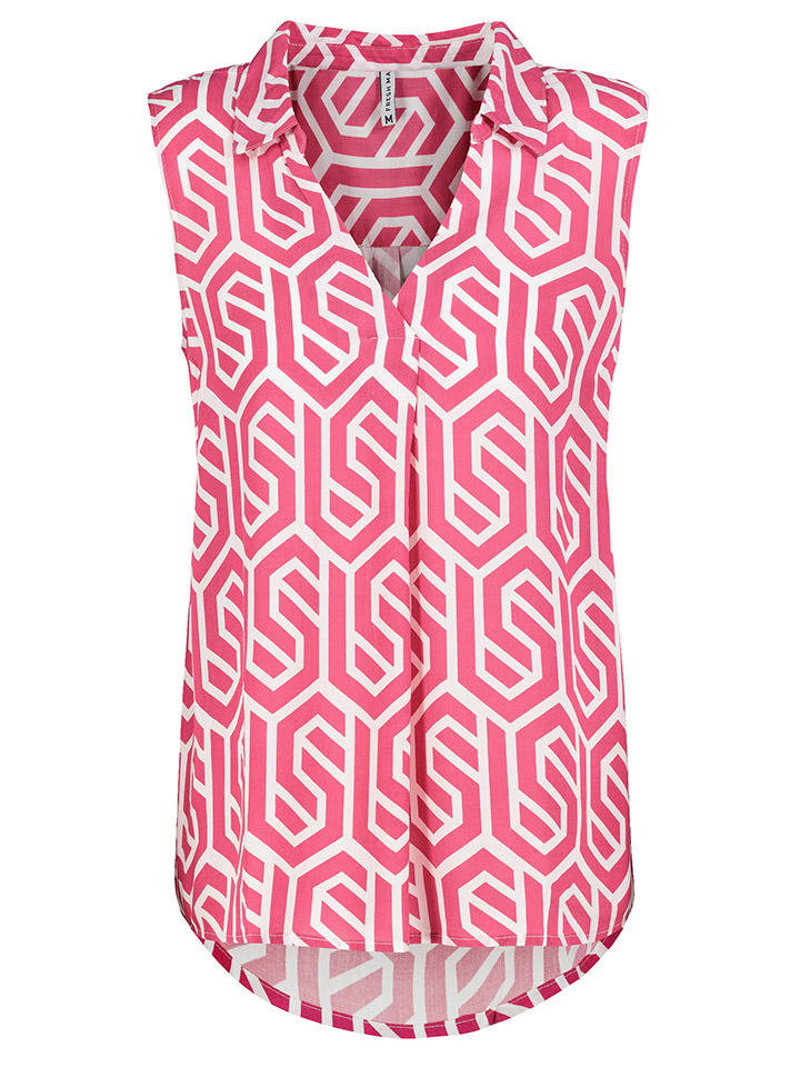 Fresh Made Blusentop in Pink/ Weiß günstig kaufen