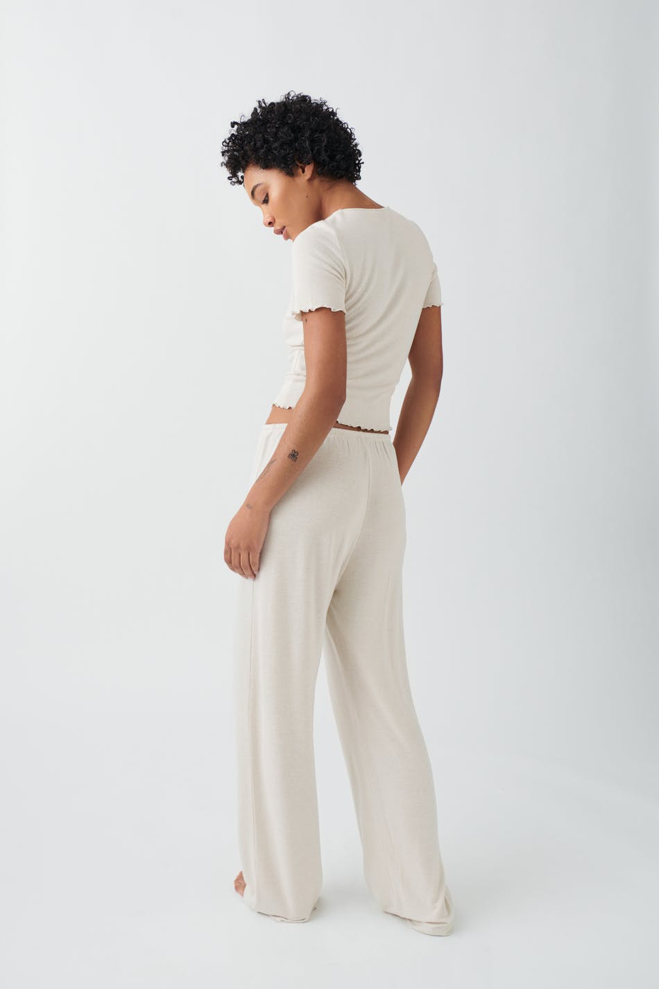 Drawstring wide trousers