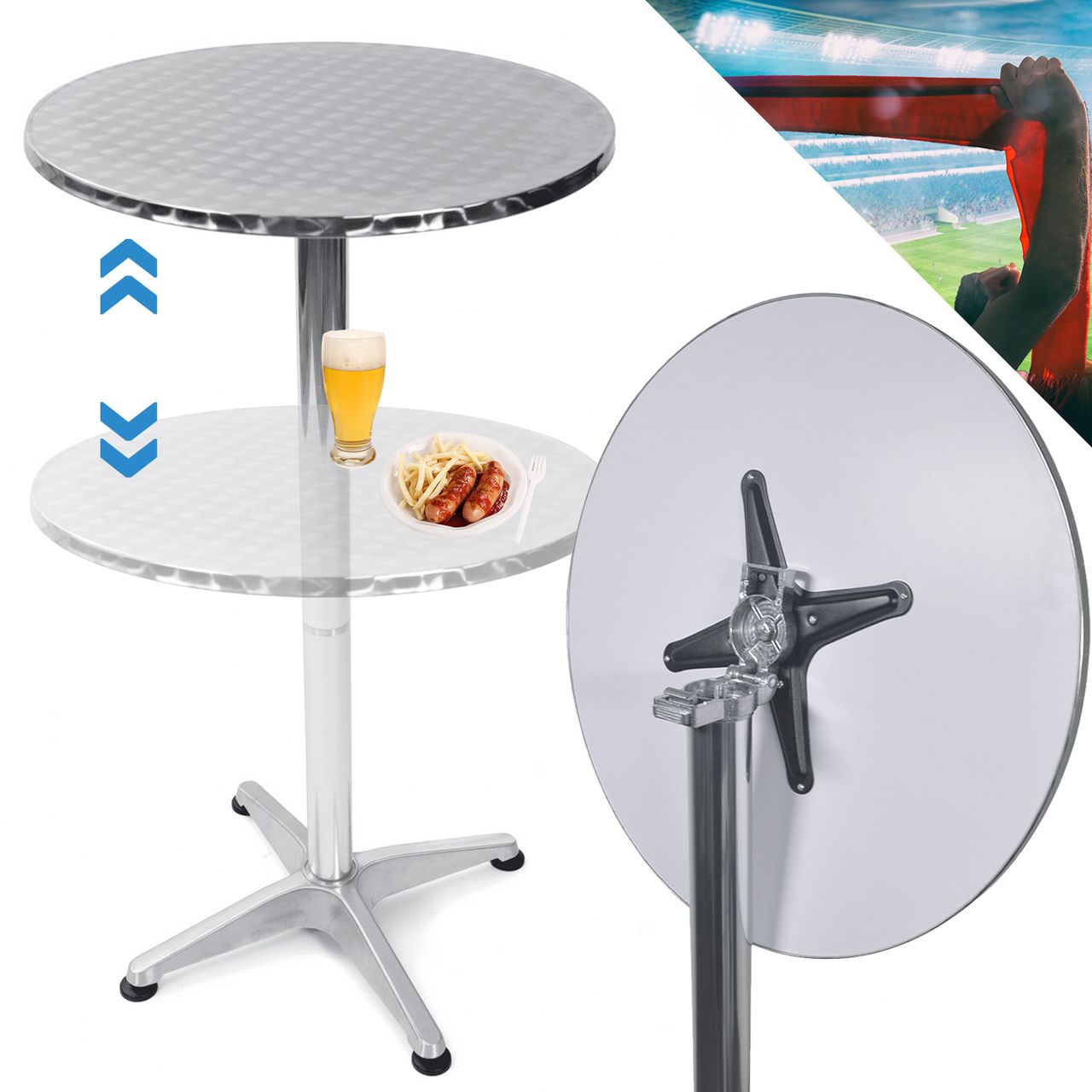 TroniTechnik TroniTechnik® Gastro Stehtisch klappbar Ø 60 cm - Gastronomie Bistrotisch - Klapptisch Gartentisch