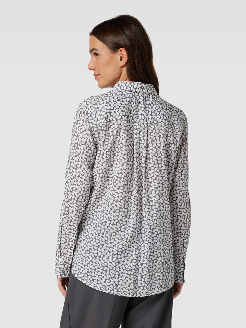 Bluse mit Allover-Muster in hellgrau