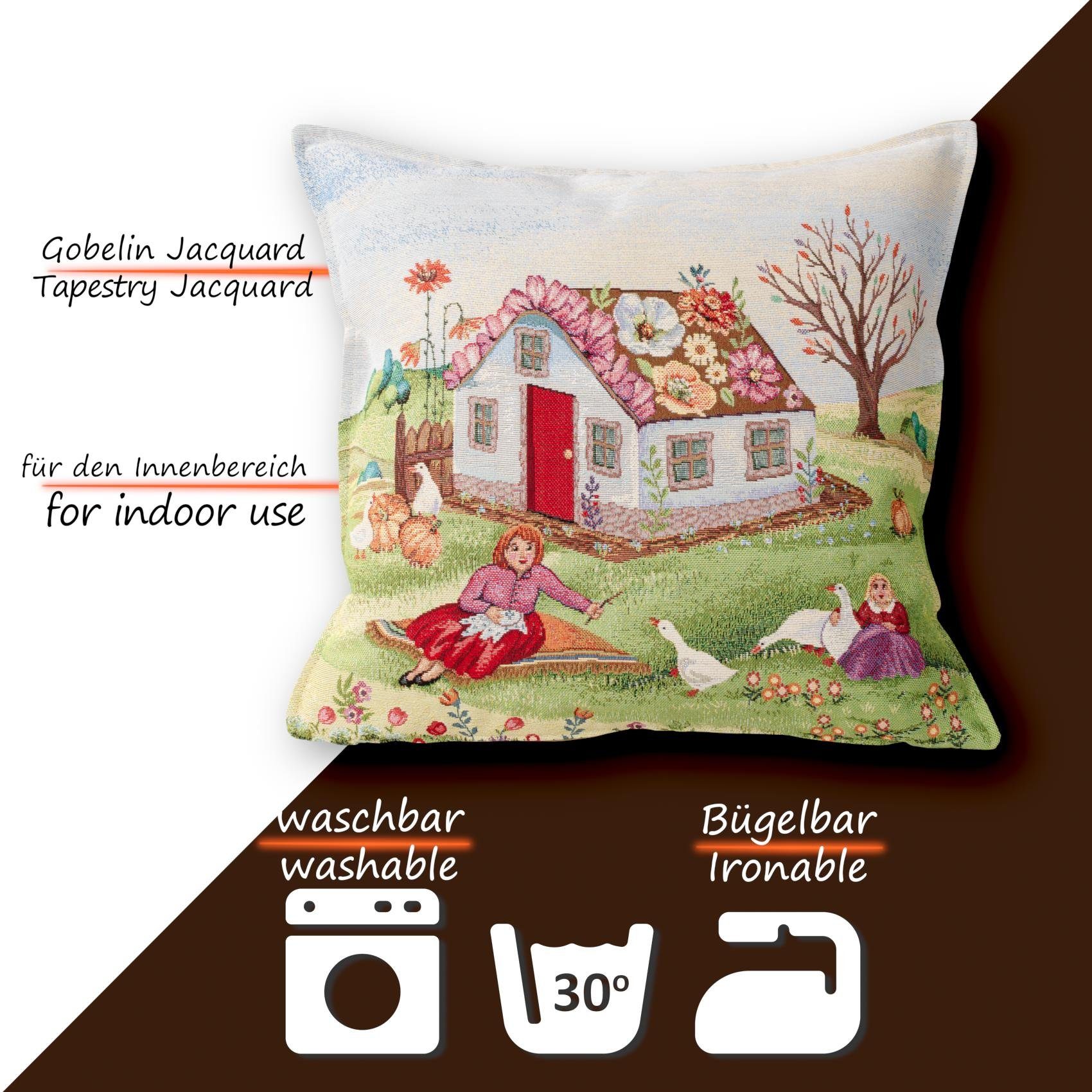 ANRO Dekokissen Kissenbezug Kissenhülle Deko Kissen Gobelin mit oder ohne Füllung, Jacquard Gobelin