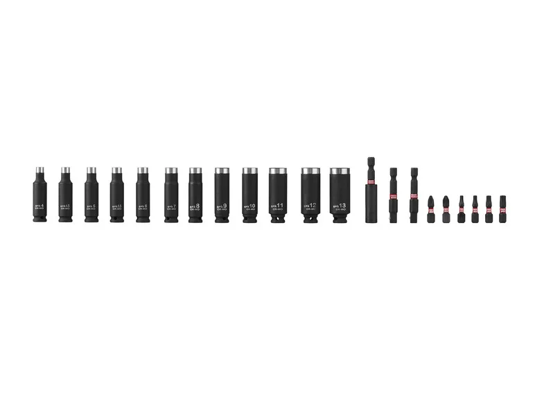 PARKSIDE PERFORMANCE® Conjunto de duplos e embouts para clé à choc, PSS 21 A1, 21 peças