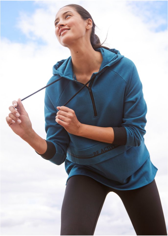 Sweat-Longshirt mit Kapuze