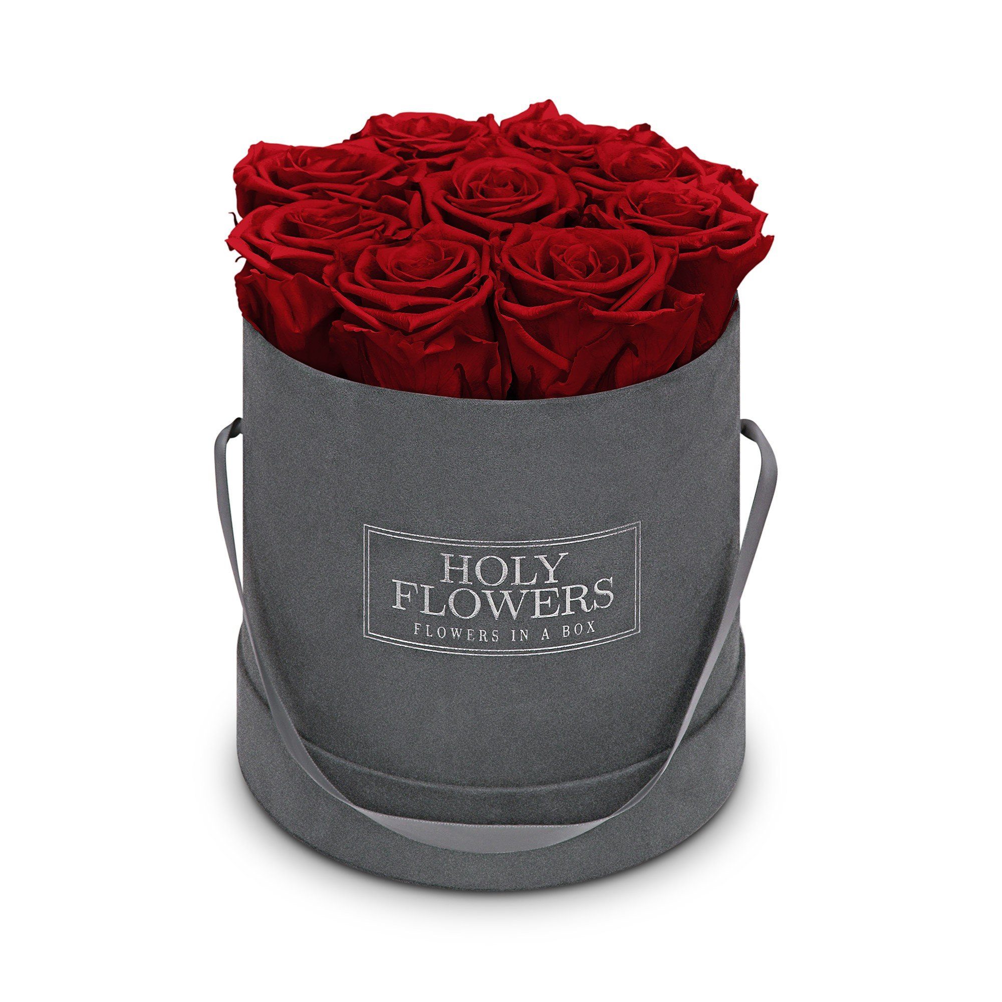 Kunstblume Rosenbox aus Samt mit 8- 12 Infinity Rosen I 3 Jahre haltbar I Echte, duftende konservierte Blumen I by Raul Richter Infinity Rose, Holy Flowers, Höhe 14 cm
