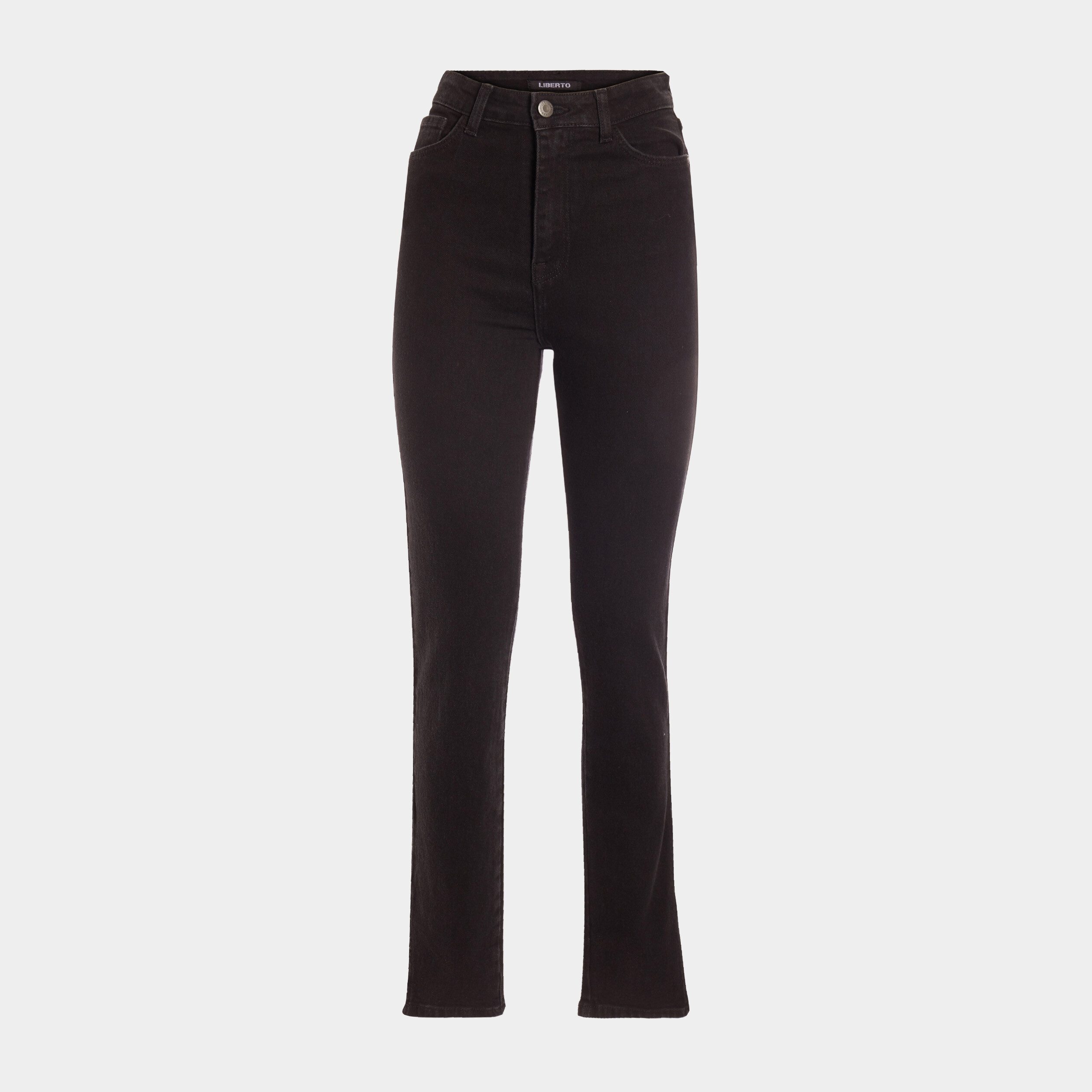 Jeans slim taille haute fendu denim noir femme | La Halle