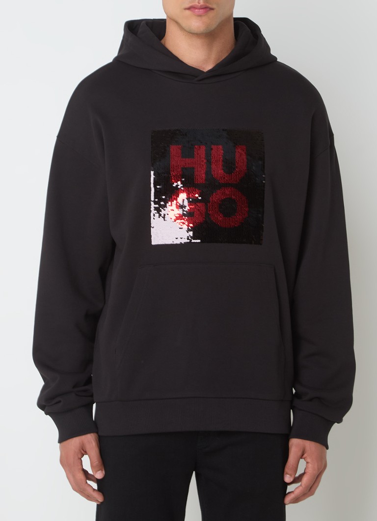 HUGO BOSS Deseqino hoodie with logo and sequins