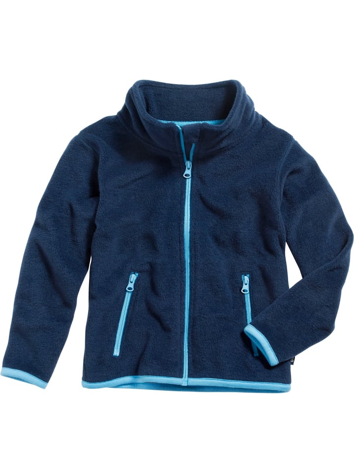 Playshoes Fleece-Jacke farbig abgesetzt in Marine günstig kaufen