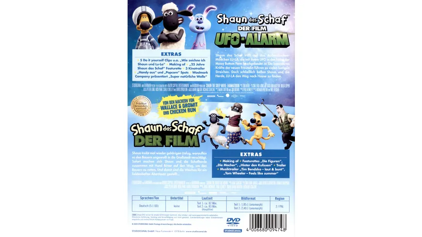 Shaun das Schaf - Der Film: 1 & 2  [2 DVDs]