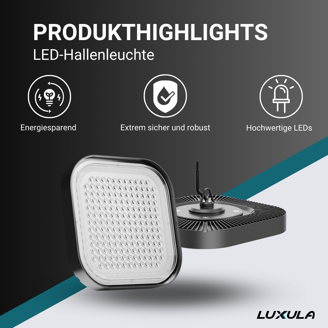 LUXULA LED-HighBay, quadratisch, 100 W