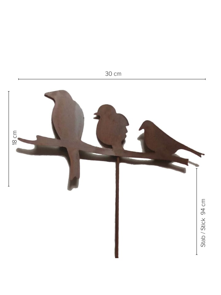 UNUS Gartenstecker Rost Vögel in Braun günstig kaufen onesize