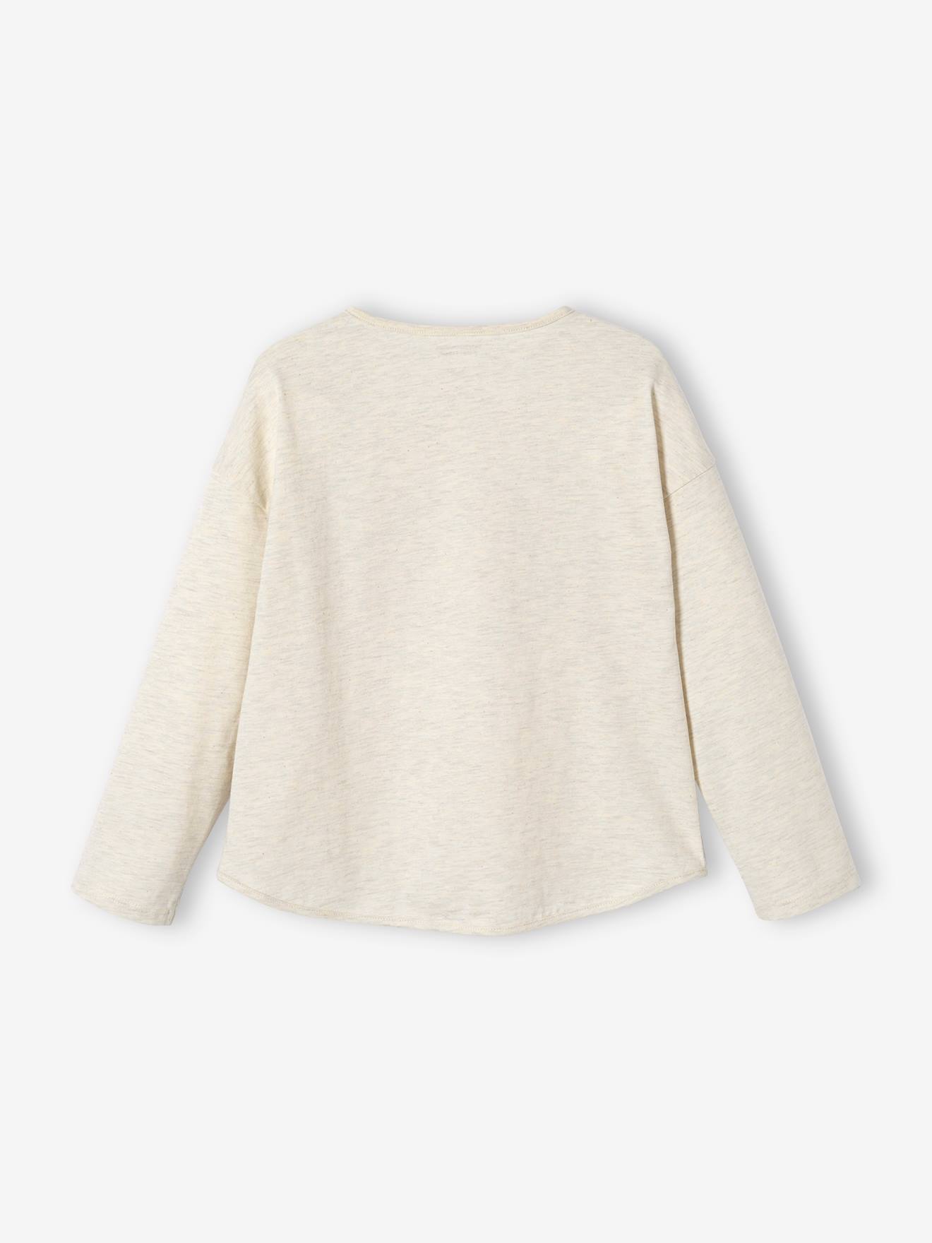 Tee-shirt message en bouclettes fille blanc