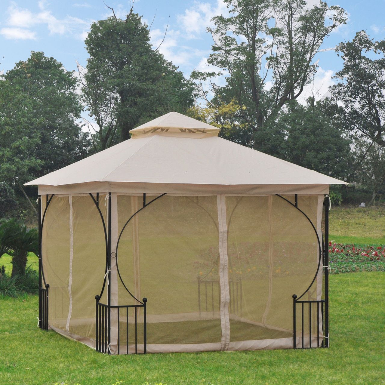 Outsunny Pavillon, Doppeldach 3x3m