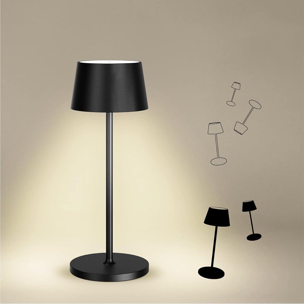 Sarfly LED Tischleuchte Dimmbare LED Akku-Tischlampe IP54 Indoor & Outdoor, Aufladbar - Warme Lichtfarbe - Designer Tischleuchte mit USB-C Port