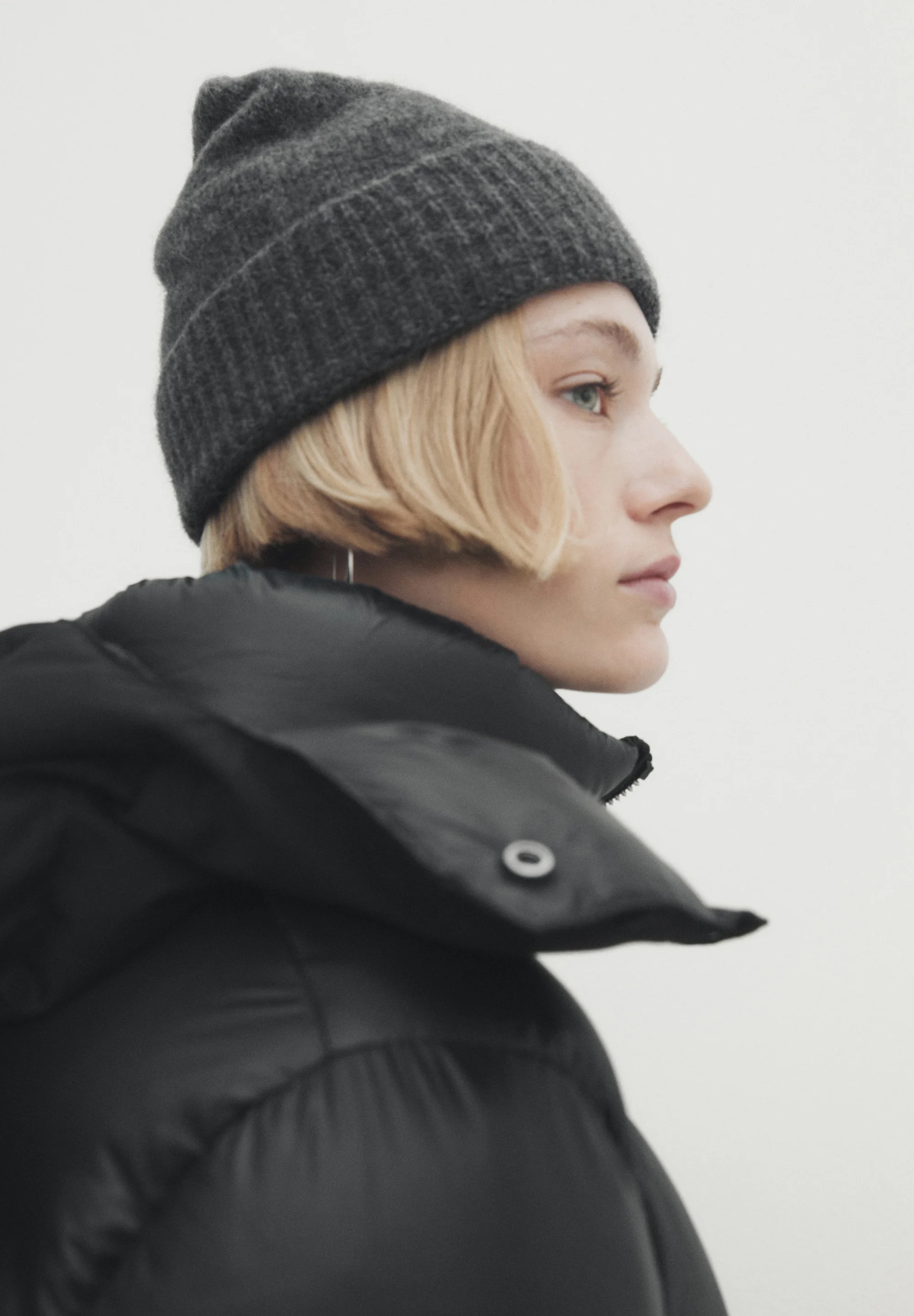 Massimo Dutti LARGO CON Y CONTRASTE - Chaqueta de plumas