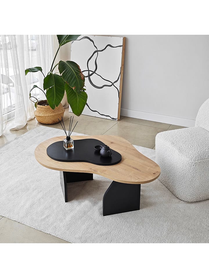 Evila Couchtisch ''Melted'' in Hellbraun/ Schwarz - (B)96 x (H)35 x (T)65 cm günstig kaufen onesize