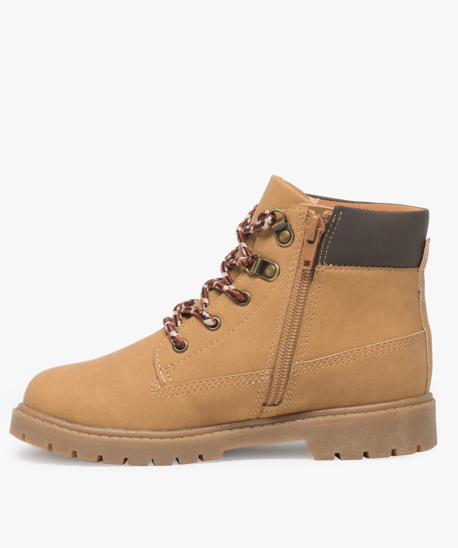 Boots Garçon avec col rembourré, lacets montagne et semell... jaune | GEMO