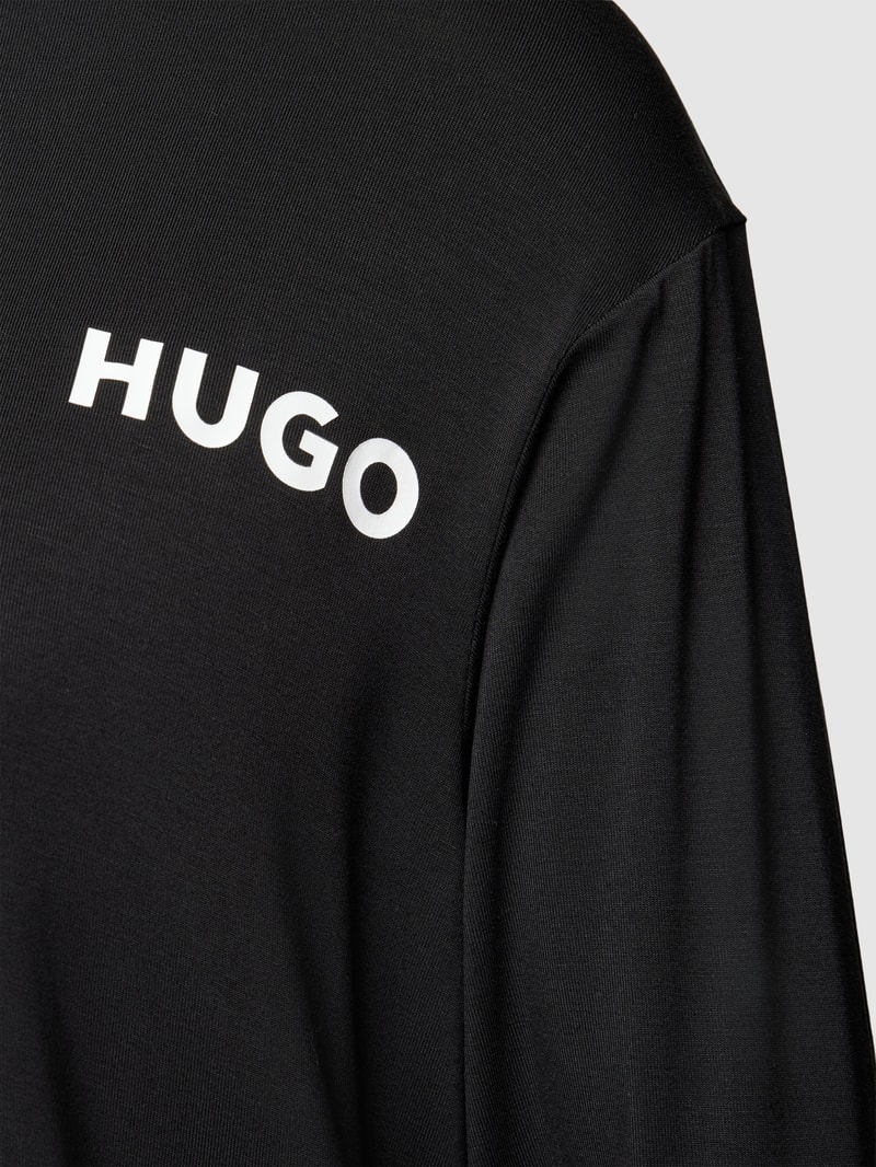 Pyjama-Oberteil mit Label-Print Modell 'UNITE' in schwarz
