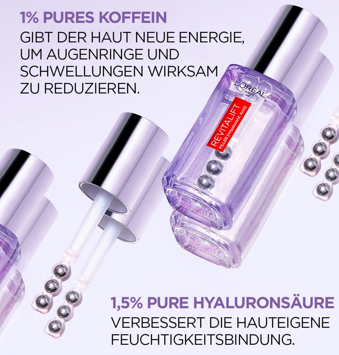 Augenserum Revitalift Filler Hyaluron + Koffein, 20 ml