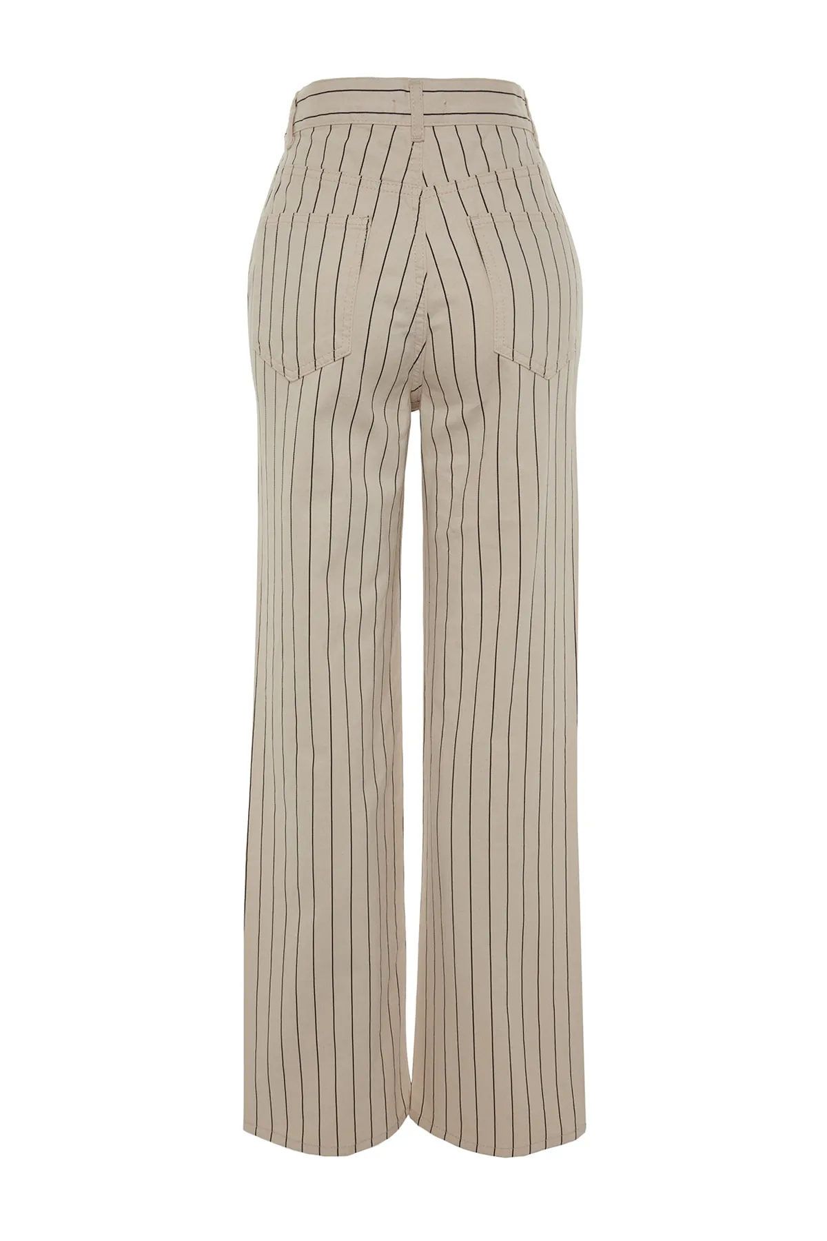 Trendyol Collection  Mehrfarbige, gestreifte Jeans mit hoher Taille und weitem Bein TWOSS23JE00247