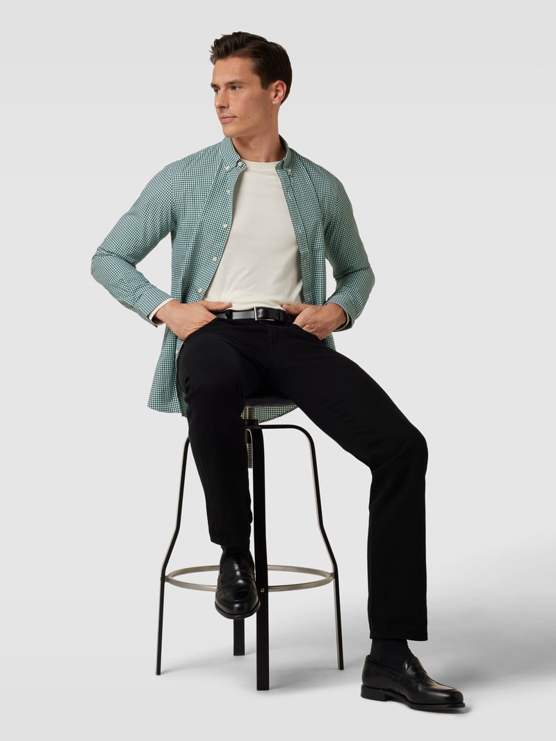Slim Fit Freizeithemd mit Vichy-Karo in grün