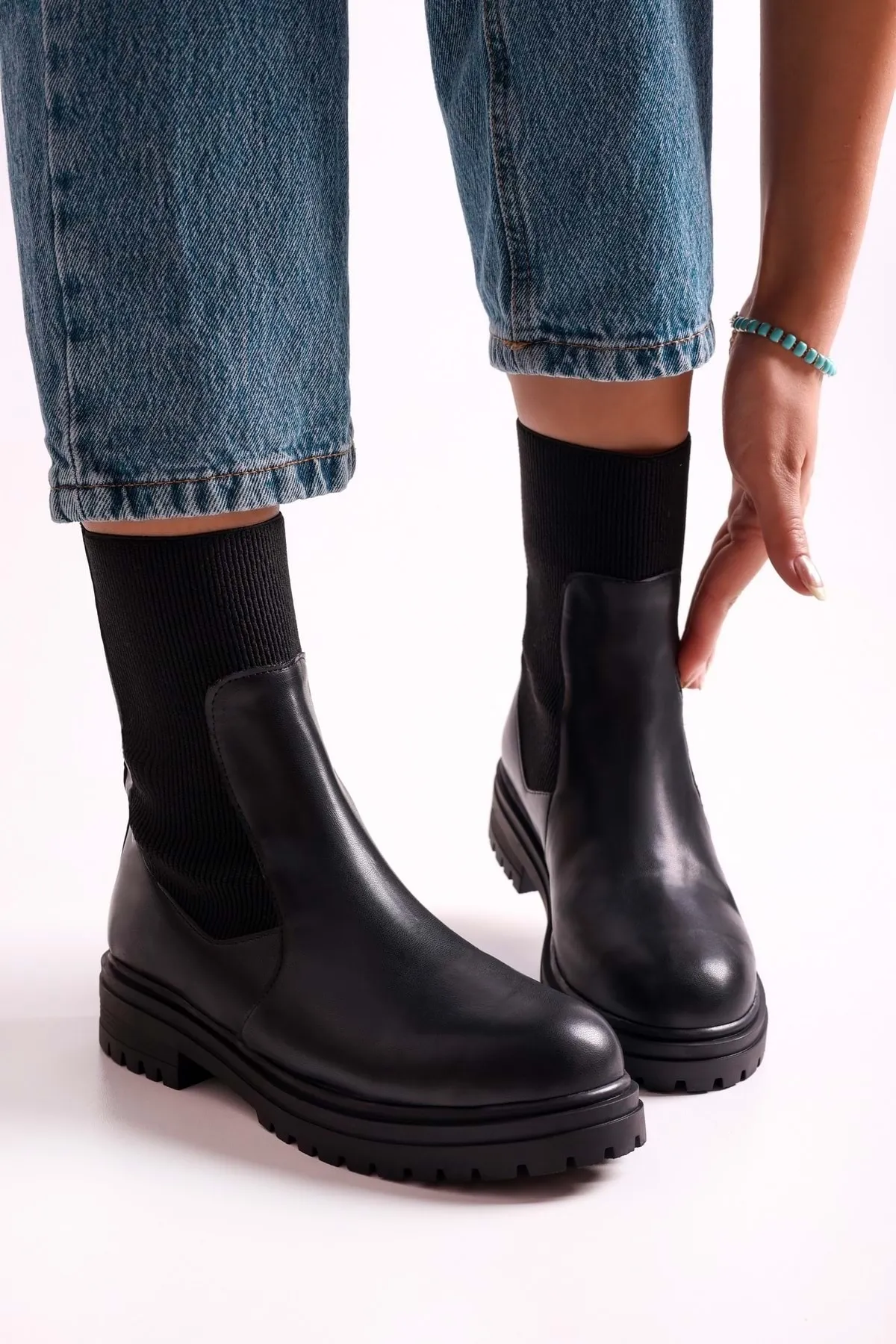 Shoeberry  Damen Neira Black Skin Stiefel Black Skin